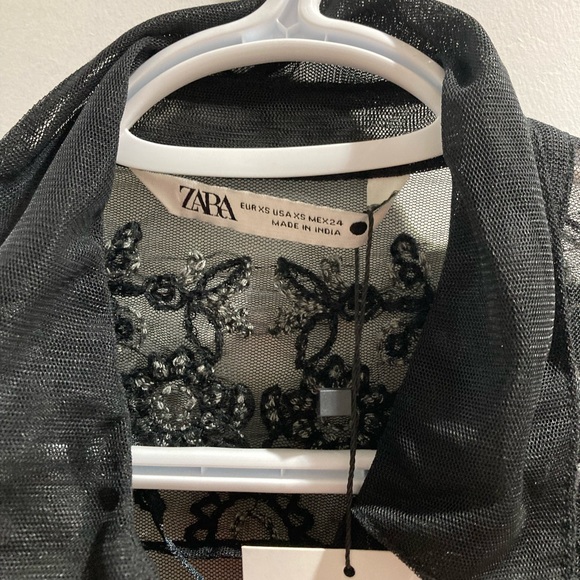 Zara black embroidered dress XS - Picture 4 of 4